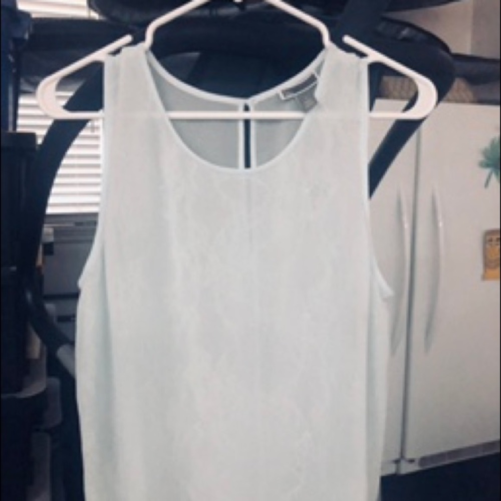 Sheer light blue sleeveless top